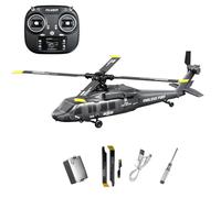 RCXTechPro Black-Hawk K200 Helicóptero RC sin escobillas, 2.4G 6CH RTF 6 ejes Gyro avión militar con posicionamiento de flujo óptico, retención de altitud y vuelo invertido para adultos - 1 batería
