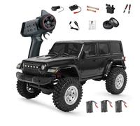 RCXTechPro Camión sobre orugas RC 1/18 para Black Warrior PRO 4WD Off Road Car con motor de alto par, ESC impermeable, control de luz LED y vehículo RC todo terreno de larga duración - RTR