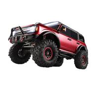 RCXTechPro Camión todoterreno a control remoto a escala 1/10, camión de oruga de roca 4WD con ejes de portal, transmisión de dos velocidades, iluminación LED y vehículo de hobby con motor 550 para