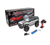 RCXTechPro Camión todoterreno a control remoto a escala 1/10, camión de oruga de roca 4WD con ejes de portal, transmisión de dos velocidades, iluminación LED y vehículo de hobby con motor 550 para