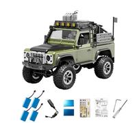 RCXTechPro Escala 1/12 totalmente proporcional RC Rock Crawler, KF90 2.4GHz 4WD Off Road, vehículo de escalada de luz LED ajustable Monster Truck RTR para adultos, verde/4 baterías