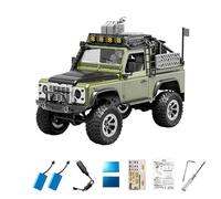RCXTechPro Escala 1/12 totalmente proporcional RC Rock Crawler, KF90 2.4GHz 4WD Off Road, vehículo de escalada de luz LED ajustable Monster Truck RTR para adultos, verde/2 baterías