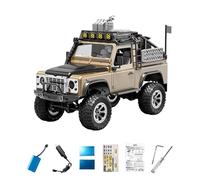 RCXTechPro Escala 1/12 totalmente proporcional RC Rock Crawler, KF90 2.4GHz 4WD Off Road, vehículo de escalada de luz LED ajustable Monster Truck RTR para adultos, amarillo/1 batería