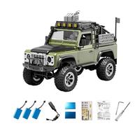RCXTechPro Escala 1/12 totalmente proporcional RC Rock Crawler, KF90 2.4GHz 4WD Off Road, vehículo de escalada de luz LED ajustable Monster Truck RTR para adultos, verde/3 baterías