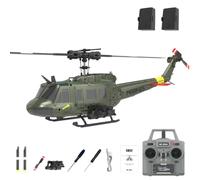 RCXTechPro RC ERA C032 UH-1 Huey Helicóptero 1/48 6CH 2.4G Flybarless Gyro Estabilizado Óptico Un-Push Landing Batería RTF
