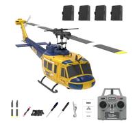RCXTechPro RC ERA C032 UH-1 Huey Helicóptero RC para adultos, escala 1/48, 6CH 2,4G, giroscopio estabilizado sin barra con posicionamiento de flujo óptico y aterrizaje de un solo toque - Batería RTF/4