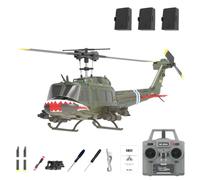 RCXTechPro RC ERA C032 UH-1 Huey RC Helicóptero 1/48 6CH 2.4G Gyro Estabilizador Flybarless con Posicionamiento Óptico y Aterrizaje de Una Tecla - RTF/3 Baterías