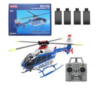 RCXTechPro RC ERA C123 RC Helicóptero para adultos, escala 1:36 EC135 2.4G 6CH avión de control remoto giroscópico de un solo rotor con retención de altitud y despegue/aterrizaje con una sola tecla
