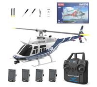 RCXTechPro RC ERA C138 Bell 206 RC Helicóptero para adultos, escala 1:30, 6 canales, giroscopio de 6 ejes, helicóptero de rotor único con posicionamiento de flujo óptico, altitud, mantenimiento de