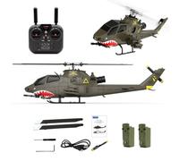 RCXTechPro YU XIANG F112S AH-1 Cobra 1:40 RC Helicóptero GPS 9CH Flybarless Dual Rotor Avión Militar Clase 200 con motores duales sin escobillas, retención de altitud y vuelo inteligente LiDAR - RTF