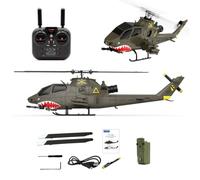 RCXTechPro YU XIANG F112S AH-1 Cobra 1:40 RC Helicóptero GPS 9CH Flybarless Dual Rotor Avión Militar Clase 200 con motores duales sin escobillas, retención de altitud y vuelo inteligente LiDAR - RTF