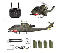 RCXTechPro YU XIANG F112S AH-1 Cobra 1:40 RC Helicóptero GPS 9CH Flybarless Dual Rotor Avión Militar Clase 200 con motores duales sin escobillas, retención de altitud y vuelo inteligente LiDAR - RTF
