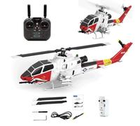 RCXTechPro YU XIANG F112S AH-1 Cobra 1:40 RC Helicóptero GPS 9CH Flybarless Dual Rotor Avión Militar Clase 200 con motores duales sin escobillas, retención de altitud y vuelo inteligente LiDAR - RTF