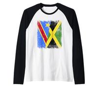 RD Congo Jamaica Media Bandera congoleña jamaicana Camiseta Manga Raglan