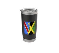 RD Congo Jamaica Media bandera congoleña jamaicana Vaso térmico de acero inoxidable de doble pared