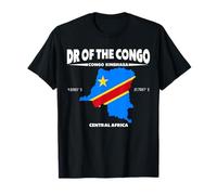RD del Congo Mapa Diseño con Coordenadas y Apodo Camiseta