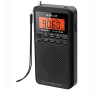 RD218 Radio portátil FM/AM/SW transistor con 2 pilas AA, retroiluminación de tecla, pantalla LCD, reloj despertador digital, temporizador de sueño, mejor recepción y calidad