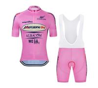 RDCYCLIST Marco Pantani Equipo profesional Mercatone Uno Maillot Ciclismo Hombre,Camiseta transpirable MTB Carretera Paddad Culotte con tirantes (XL