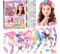 RDDAIPE 60pc+ DIY Diadema Set para Niñas, Set de Accesorios para el Pelo, Manualidades Diademas Niña, Juguetes Manualidades Juegos Unicornio Regalos Navidad para Niña Niños 4, 5, 6, 7, 8, 9, 10 Años