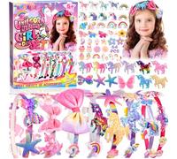 RDDAIPE 60pc+ DIY Diadema Set para Niñas, Set de Accesorios para el Pelo, Manualidades Diademas Niña, Juguetes Manualidades Juegos Unicornio Regalos Navidad para Niña Niños 4, 5, 6, 7, 8, 9, 10 Años