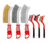 RDDAIPE 6pc Cepillo Alambre, Cepillo de Alambre, Cepillos de Alambre: Acero Inoxidable +Acero Al Carbono+Latón+Nylon, Cepillo Metalico para Limpieza Madera, Escoria de Soldadura, Grasa,Óxido y Polvo
