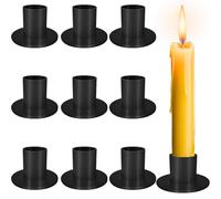 RDDAIPE 9pcs Candelabros de Metal, Φ2.5cm Negro Vintage Candelabros para Velas, Candle Holder, Candelabro Decorativos de Velas,para Ccentros de Mesa Decoracion, Boda,Cena,Fiesta Decoración del Hogar