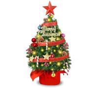 RDDAIPE Arbol de Navidad Pequeño con Luces e Decoración, Mini Arbol de Navidad con Luz 50cm, Artificial, para Oficinas, Mesas de Comedor, Decoraciones Navideñas