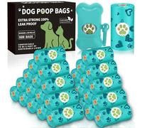 RDDAIPE Bolsas para Caca de Perro - 520 Unidades/26 Rollos con Dispensador, Extra Grueso a Prueba de Fugas, Azul