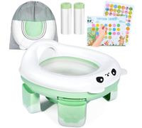 RDDAIPE Orinal Portatil Niños Plegable, WC Portatil Niños, Orinal Plegable Portatil, Baño Portatil Niños, con 40 Bolsas, Orinal Portátil Reductor WC, Inodoro para Niños, para Viajar, Exterior, Auto
