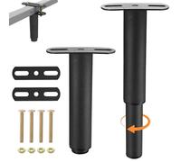 Rdddhur Patas para Somier, 2 Piezas Patas para Muebles, Patas de Mesa Regulables Ajustables Patas Regulables Patas Metalicas para Muebles para Muebles Mesas Sofá Mesa Estantes,Negro(18-33CM)