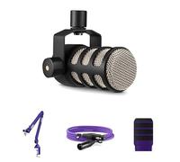 RØDE Bundle PodMic Micrófono Dinámico - Brazo PSA1+, Filtro WS14 y Cable XLR 3 m (Morado)