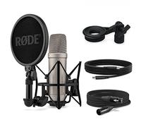 RØDE NT1 5ª generación XLR USB micrófono de estudio Plata + soporte keepdrum MSA033