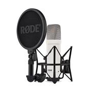 RØDE NT1 Signature Series Gran micrófono de Condensador de diafragma Grande con Montaje de Choque, Filtro Pop y Cable XLR para producción Musical, grabación Vocal, transmisión y podcasting (Blanco)