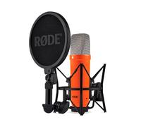 RØDE NT1 Signature Series Gran micrófono de condensador de diafragma grande con montaje de choque, filtro pop y cable XLR para producción musical, grabación vocal, transmisión y podcasting (Naranja)
