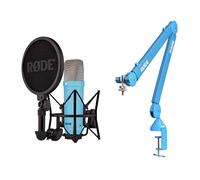 RØDE NT1 Signature Series Micrófono de Condensador + Brazo de Estudio PSA1+ - Kit de Grabación Profesional para Voz, Streaming y Podcast (Azul)