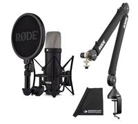 RØDE Rode NT1 Signature Black - Micrófono de estudio + PSA-1+ trípode articulado + paño de microfibra keepdrum