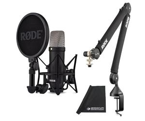 RØDE Rode NT1 Signature Black - Micrófono de estudio + PSA-1+ trípode articulado + paño de microfibra keepdrum