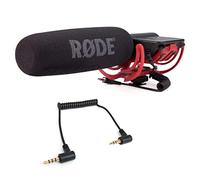 RØDE Videomic Rycote - Micrófono direccional + cable adaptador Keepdrum ADP07 TRRS-TRS para dispositivos Android y iOS - Alfombrilla