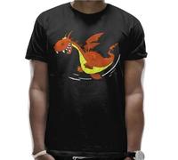RDESEDRTRE Colorful Cartoon Dragon Dynamic Pose Casual Graphic T-Shirt Black XXL