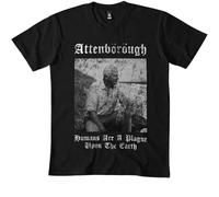 RDESEDRTRE David Attenborough Humans Are A Plague Upon The Earth Men t Shirt Black S