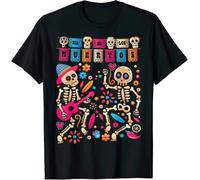 RDESEDRTRE Dia-De-Los-Muertos-Day-of-The-Dead-Mexican-Skeleton-Dancing-T-Shirt Black L