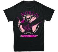 RDESEDRTRE DIVIS World Cancer Day 2021 T-Shirt, Cancer Awareness Ribbon Health Vintage Gifts Top Black M
