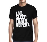RDESEDRTRE Eat Sleep Train Repeat T-Shirt Black S