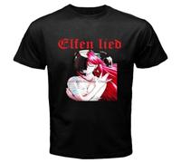 RDESEDRTRE Elfen-Lied-Anime-TV-Series-Men-s-Black-T-Shirt Black XL