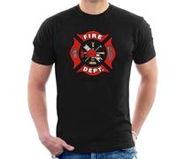 RDESEDRTRE Firefighter-Rescue-Logo-1-Black-T-Shirt Black XL