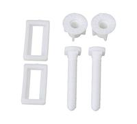 RDEXP Bisagra de plástico blanco para tapa de asiento de inodoro con agujero ciego, tornillos de tuerca rectangulares, paquete de 2