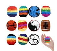 Rdfhrg Balón de fútbol de ganchillo, juego de 12 piezas, hecho a mano, diversidad colorida, portátil, para adultos, jóvenes, principiantes, ejercicios de grupo, actividades diarias de ocio