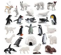 Rdfhrg Figuras de Animales del Ártico - Figuras de Animales Polares Resistentes del mar Ártico para niños | de para decoración de Pasteles o Suministros para
