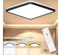 RDGOOD 18W LED Plafón regulable con mando a distancia, 1800lm LED 3000-6500K, Panel plano para salón, dormitorio, habitación infantil, pasillo, cocina, sótano, balcón 22*22x2,5cm