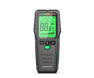 RDINSCOS Medidor de Humedad Sin Aguja,Medidor Humedad Pared con Batería,Pantalla LCD y Alarma Audible para Madera, Hormigón y Construcción (Profundidad: 0-19 mm)